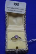Hallmarked Sterling Silver Ring with Amethyst
