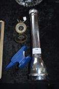 Ceag Universal Torch, Record Miniature Blue Enamel Anvil, and a Pocket Compass
