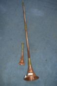 Two Copper & Brass Hunting Horns