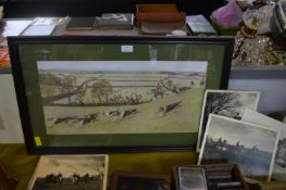 Framed Cecil Aldin Hunting Print plus Photos of the Holderness Hunt