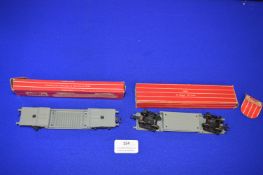Two Hornby Dublo 4605 40 Ton Boogey Well Wagons with Original Packaging