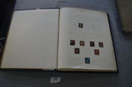 Stamp Album Containing British Stamps Including Penny Black, Penny Red, Two Penny Blues, etc.