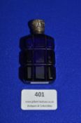 Bristol Blue Glass Scent Bottle with Hallmarked Sterling Silver Lid