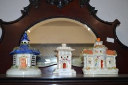 Three Victorian Staffordshire Pastille Burners (one AF)