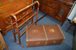 Mahogany Towel Rail and a Steamer Trunk