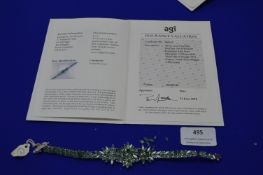 Silver & Emerald Bracelet Set with 104 Marquise Cut Emeralds