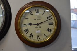 Mahogany Framed Victorian Office Clock by R.A Porter of Dover