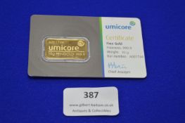 Umicore 10g Fine Gold 999.9 Ingot