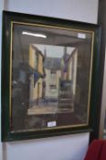 Framed Watercolour Cottage Scene
