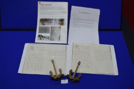 Pair of Miniature Titanic Prototype Anchors circa 1910
