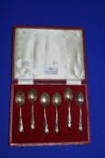Cased Set of Six Enamel & Silver Spoons - Thailand