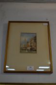 Framed Watercolor of Venice