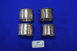 Four Hallmarked Sterling Silver Napkin Rings ~92.7g total