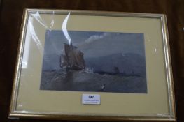 Continental Watercolour Study of Stormy Seas by Louisa Holt