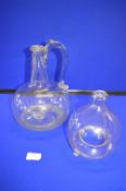 Early English Glass Wine Flagon etc.