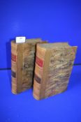 Two Leather Bound Volumes of Rollin's Ancient History 1845