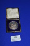 Cased Silver Medallion Featuring Cock & Hen