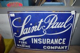 Enamel Advertising Sign for St Paul Insurance Company
