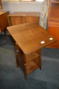 Small Oak Bookshelves with Tilt Top Reading Table