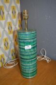 Retro Green Studio Pottery Lamp Base
