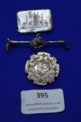 Hallmarked Sterling Silver Horse Brooch, Howden Church Brooch, and One Other