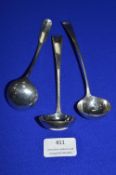 Three Hallmarked Sterling Silver Ladles ~72.4g total