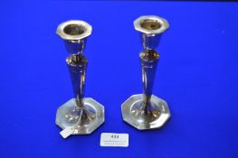Pair of Hallmarked Sterling Silver Candlesticks