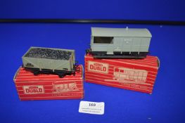 Hornby Dublo 4312 Goods Brake Van WRSD6, plus 4635 Coal Wagon