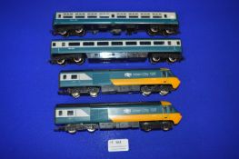 Two Hornby Intercity 125 Diesel Locos, plus Carriage