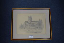 Pencil Sketch of Great Malvern Church