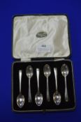 Cased Set of Six Hallmarked Sterling Silver Teaspoons