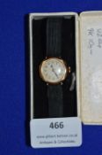 Ladies 9k Gold Wristwatch with Black Band ~ 10g gross