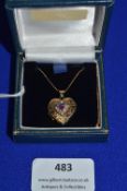 9k Gold Locket with Amethyst ~3.3g gross
