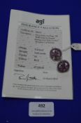 Silver & Ruby Earrings Set with 46 Round and 12 Marquise Cut Rubies