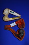 Two Cased Meerschaum Pipes