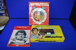 Mickey Mouse Tell Time Clock and a Stylophone