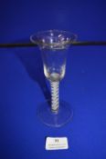 Lead Wine Glass with Air Twist Stem and Central Twist Core circa 1750