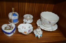 Continental Pottery with Meissen Marks Blue Crossed Swords