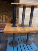 *5 Single Pedestal Café Tables with Solid Wood Top