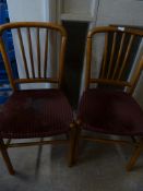 *2 Vintage Wooden Chairs with Upholstered Seats