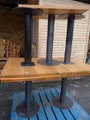 *5 Single Pedestal Café Tables with Solid Wood Top