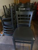 *20 Grey Wooden Chairs with Upholstered Seats