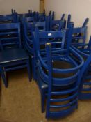 *21 Blue Wooden Chairs with Upholstered Seats
