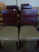 *6 Wood/Plywood Chairs with Upholstered Seats