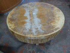 Large African Drum on Legs ~89cm diameter, 51cm hi