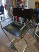*Chrome Bar Chair with Leather Back and Seat