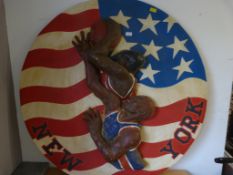 Large Reproduction Basketball Wall Plaque 120cm di