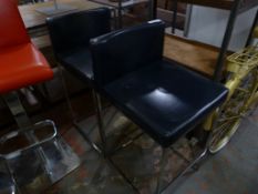*Two Square Chrome Seat with Upholstered Seats and