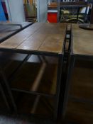 *Three Tier Metal Framed Wood Table 80x40x75cm