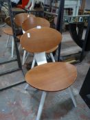 *Three Contemporary Steel Framed Chairs with Plywo